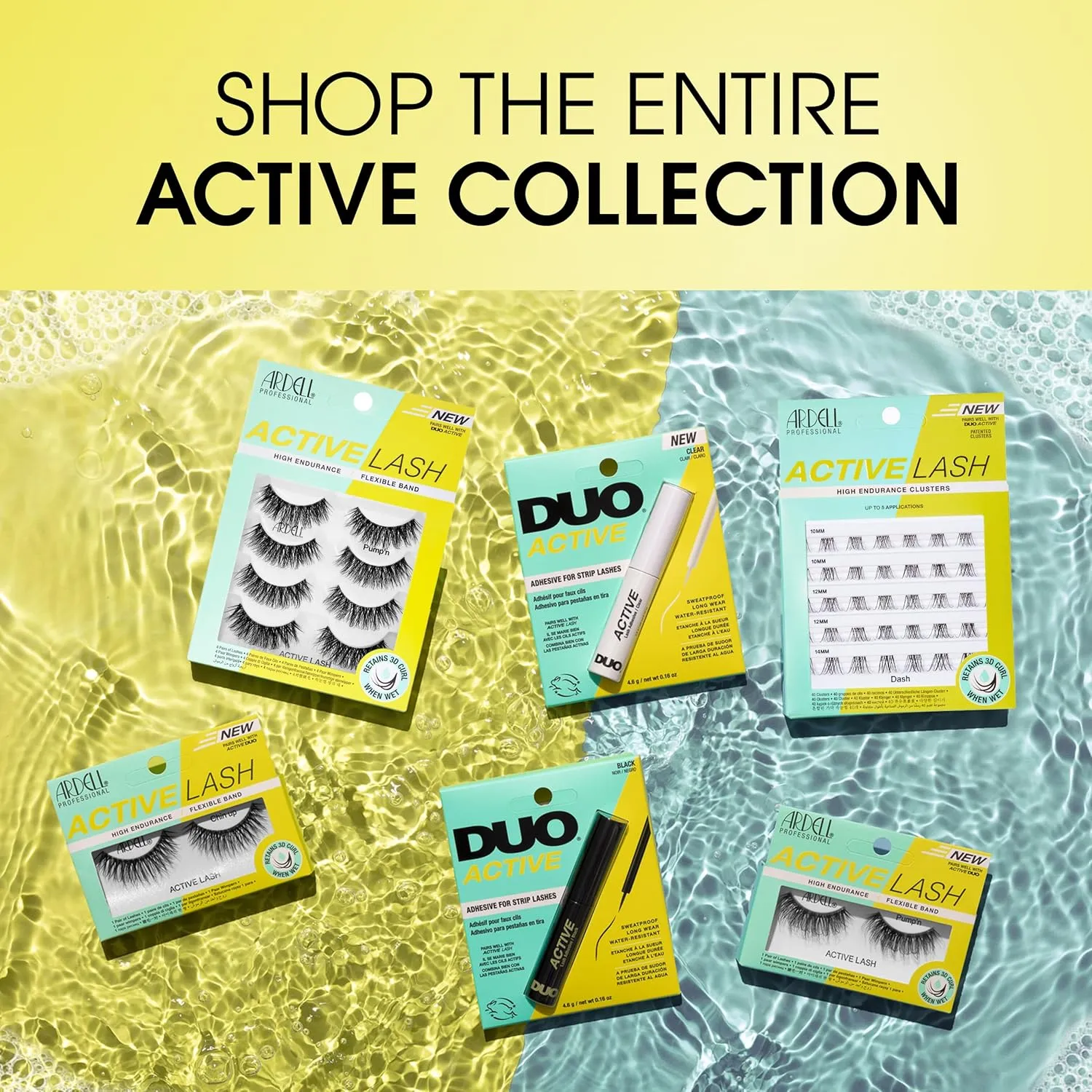 DUO Active Clear Lash Glue for Strip Lashes – Waterproof, Long Lasting Hold False Eyelash Glue, Lash Adhesive, 2-Pack