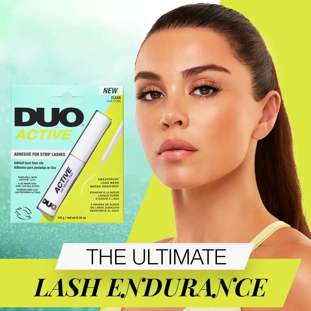 DUO Active Clear Lash Glue for Strip Lashes – Waterproof, Long Lasting Hold False Eyelash Glue, Lash Adhesive, 2-Pack