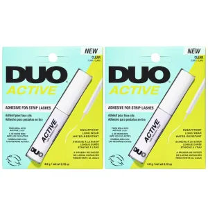 DUO Active Clear Lash Glue for Strip Lashes – Waterproof, Long Lasting Hold False Eyelash Glue, Lash Adhesive, 2-Pack