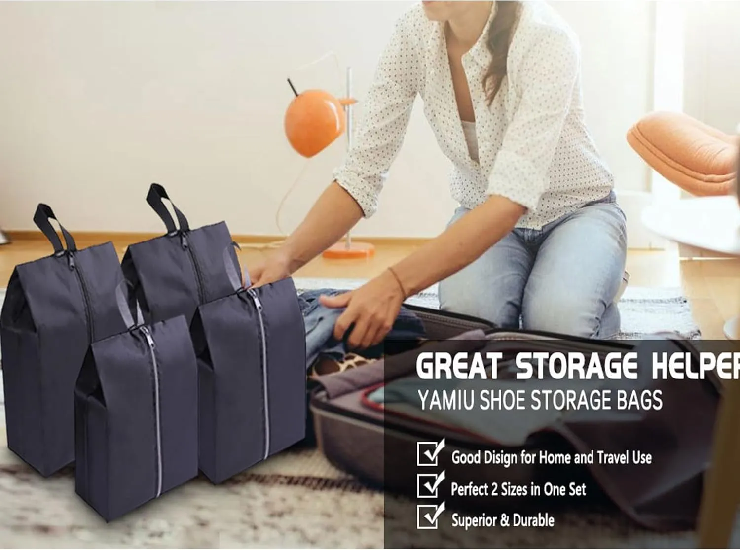 DUSLANG 17 Inch Laptop Backpack for Travel Water Resistant College Backpack for Men/Women Laptop Bag with USB Charging Port and Shoe Storage Bag, Black