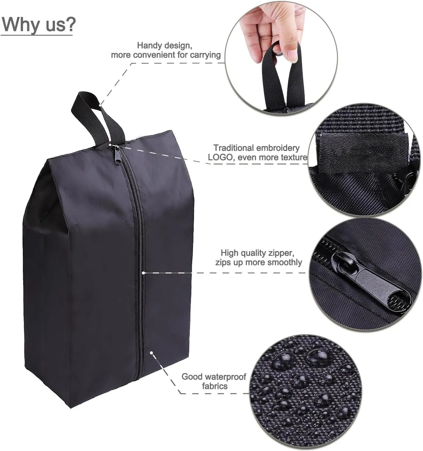 DUSLANG 17 Inch Laptop Backpack for Travel Water Resistant College Backpack for Men/Women Laptop Bag with USB Charging Port and Shoe Storage Bag, Black