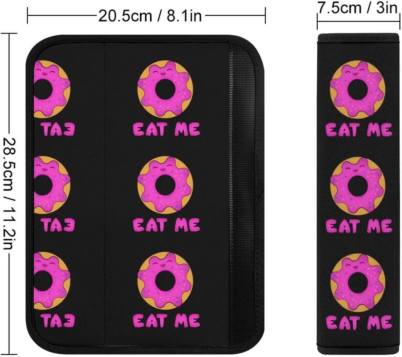 Eat Me Donut Fashion Car Seat Belt Cover Pad for Shoulder Bag Camera Soft Comfort Accessories 1PCS