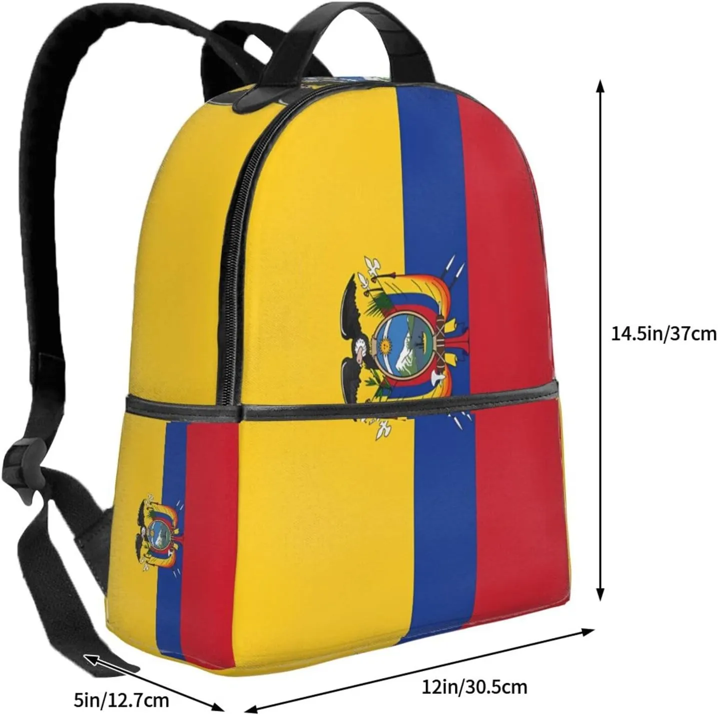 Ecuador Ecuadorian Flag Casual Backpacks Laptop Backpack Carry-on Daypack Sports Travel Rucksack Lightweight Working Bag for Outdoor Hiking Cycling Walking