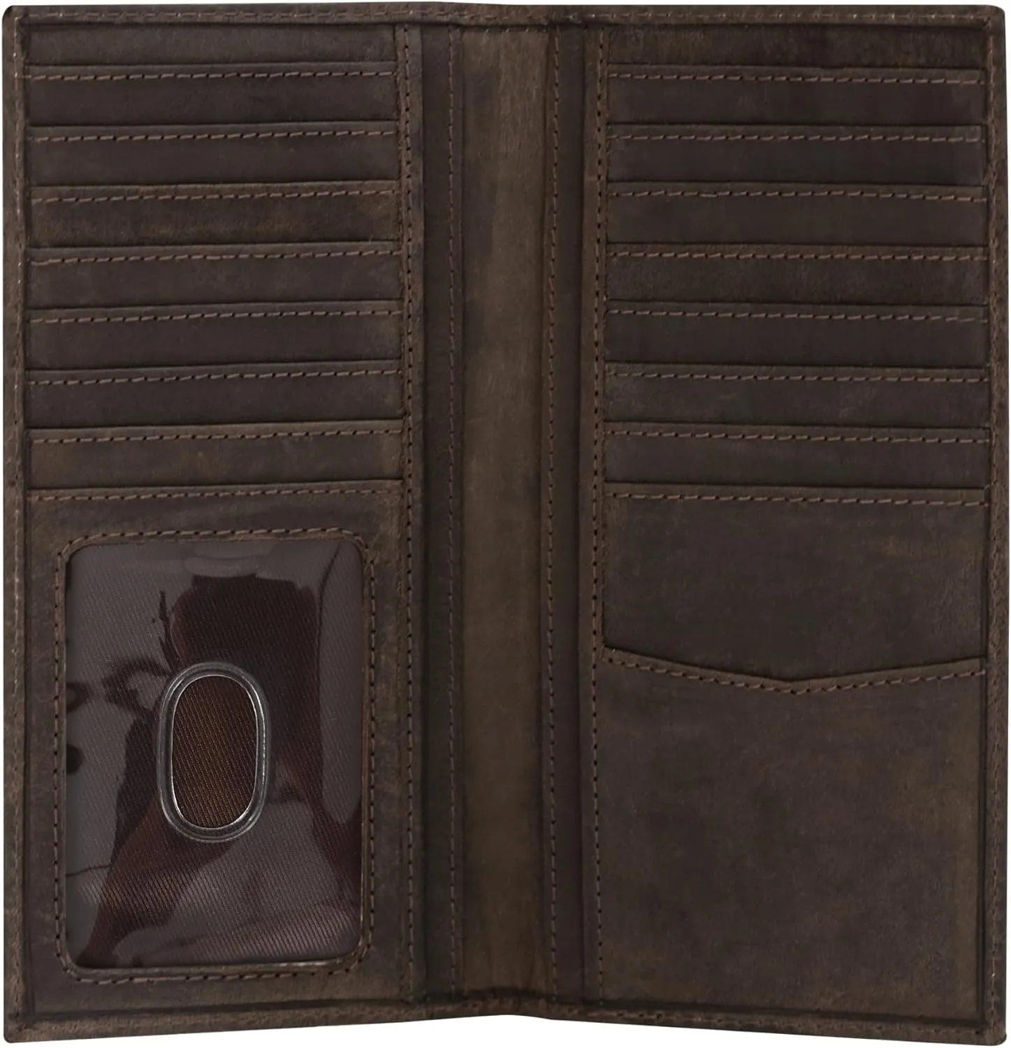 ELIZO Leather Long Wallet for Men Western Wallet Rodeo Mens Wallet Flat Bifold Wallets for Men Biker Billfold Wallet for Men Cowboy Wallet RFID Wallet for Men with Credit Card Holder