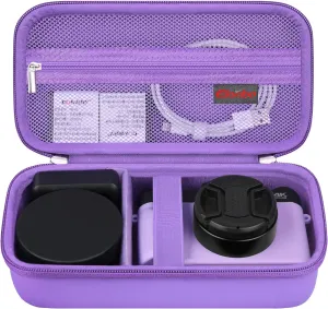 Elonbo 4K Digital Camera Carrying Case for Femivo/VETEK/IWEUKJLO/VJIANGER/WIKICO/Saneen/OIEXI 4K 48MP Vlogging Camera, Travel Compact Camera Storage Cover Bag Organizer Holder, Purple
