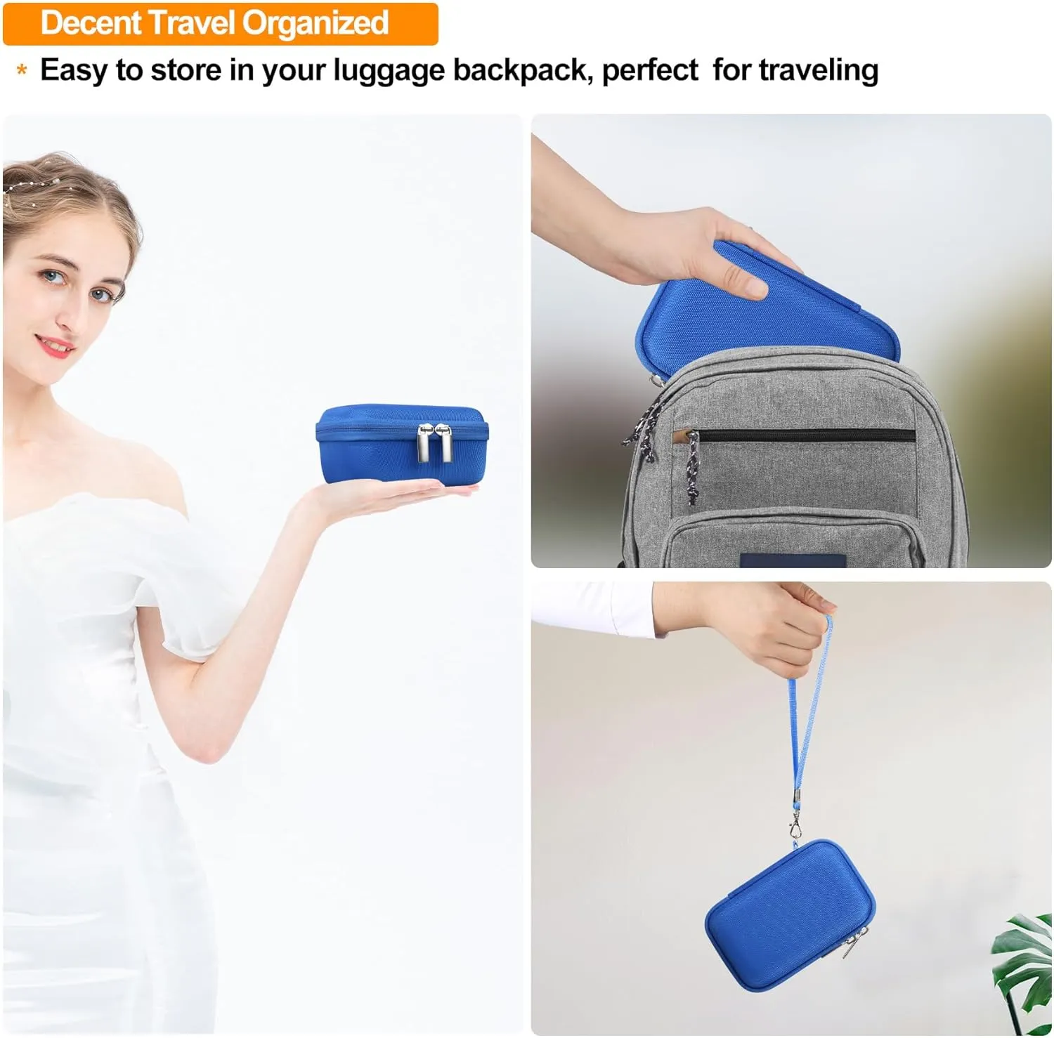 Elonbo Carrying Case for Sony ZV-1F/ ZV-1 II/ZV-1 Vlog Digital Camera for Content Creators, Sony ZV1 Vlogging Camera Hard Travel Bag, Mesh Pocket fits Battery Card Reader Cable, Blue