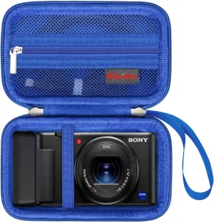 Elonbo Carrying Case for Sony ZV-1F/ ZV-1 II/ZV-1 Vlog Digital Camera for Content Creators, Sony ZV1 Vlogging Camera Hard Travel Bag, Mesh Pocket fits Battery Card Reader Cable, Blue