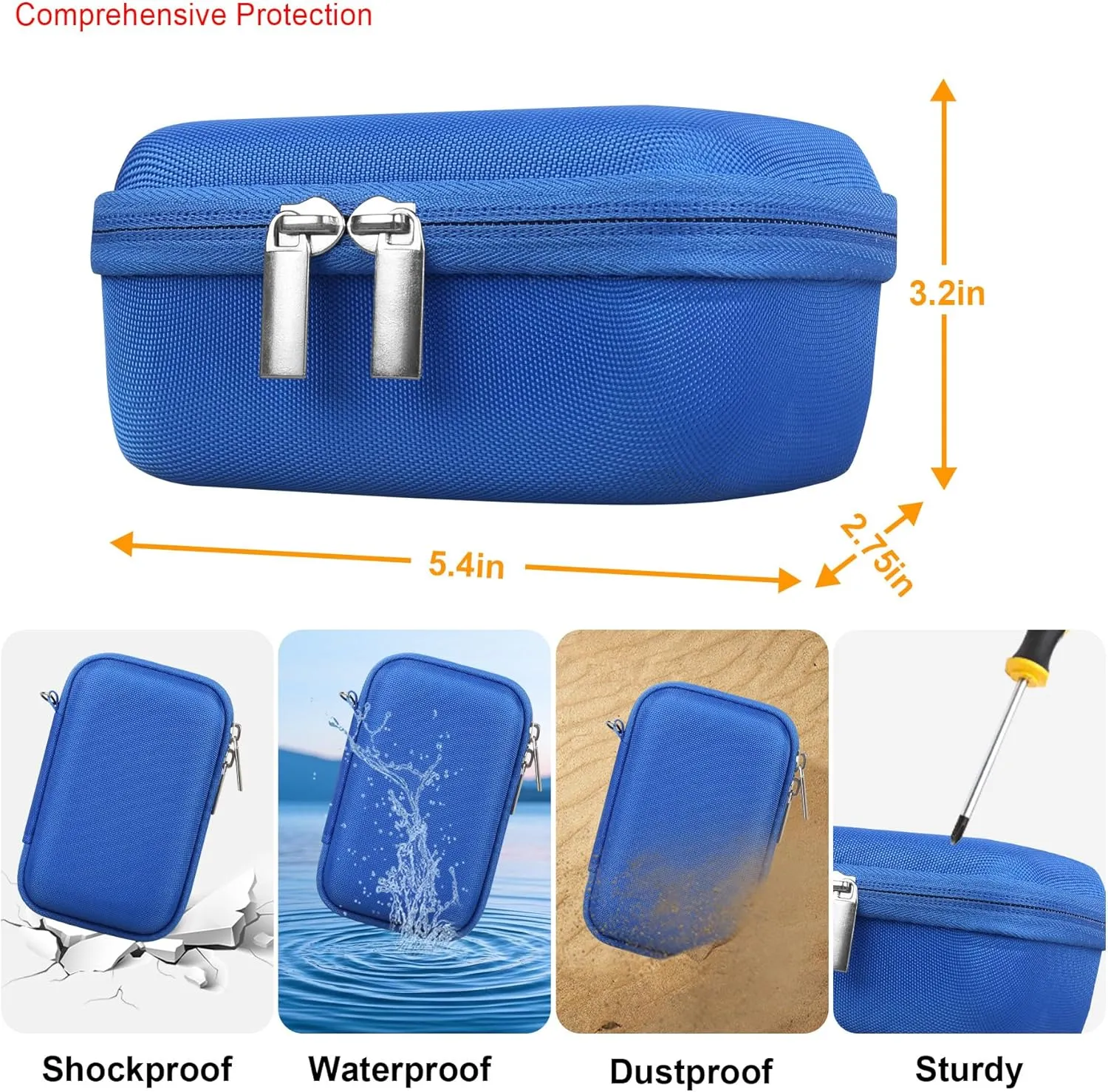Elonbo Carrying Case for Sony ZV-1F/ ZV-1 II/ZV-1 Vlog Digital Camera for Content Creators, Sony ZV1 Vlogging Camera Hard Travel Bag, Mesh Pocket fits Battery Card Reader Cable, Blue
