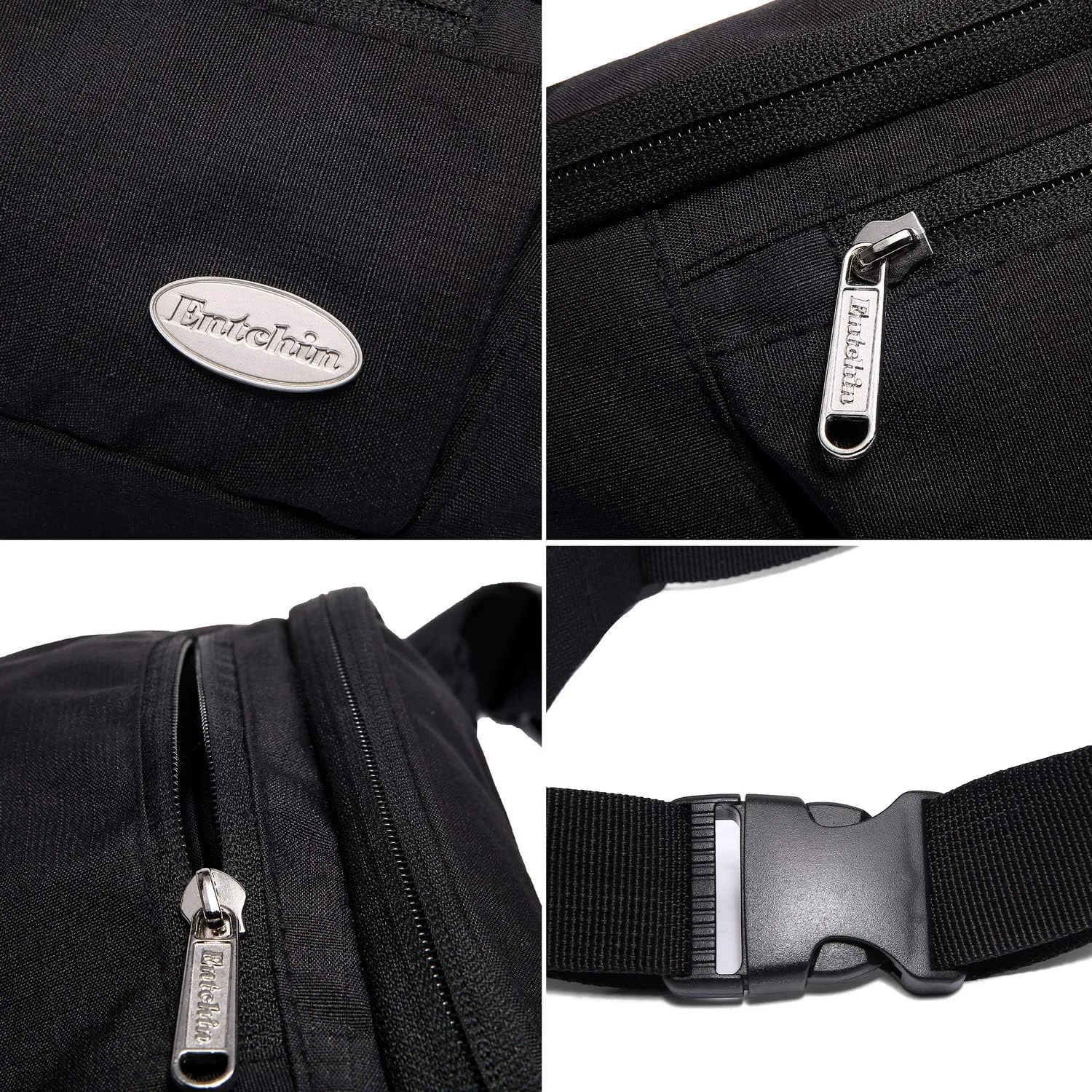 Entchin Fanny Pack for Women Men,Crossbody Belt Bag with 4-Zipper Pockets,Adjustable Waist Bag Pack,One of the Most Popular Travel Essential Gifts for Walking,Traveling,Cycling and Shopping