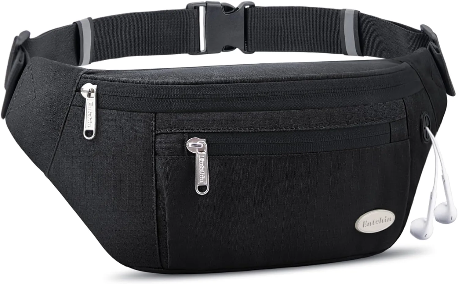 Entchin Fanny Pack for Women Men,Crossbody Belt Bag with 4-Zipper Pockets,Adjustable Waist Bag Pack,One of the Most Popular Travel Essential Gifts for Walking,Traveling,Cycling and Shopping