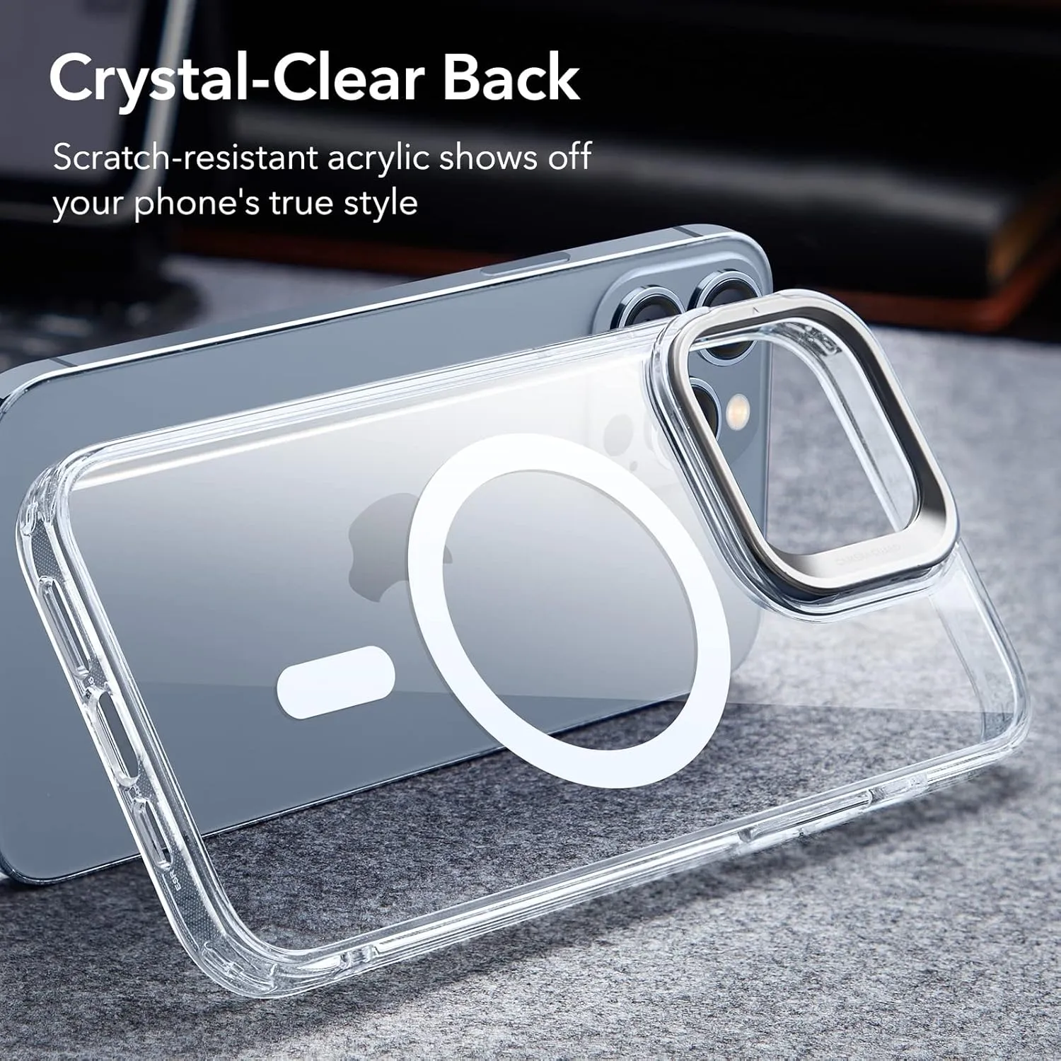ESR for iPhone 13 Pro Case, Compatible with MagSafe, Shockproof Military-Grade Protection, Built-in Camera Ring Stand, Magnetic Phone Case for iPhone 13 Pro, Classic Series (HaloLock), Clear