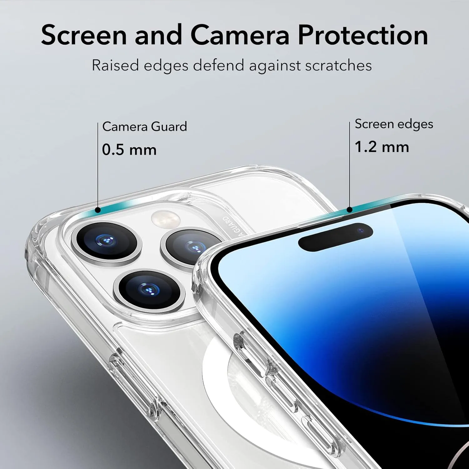 ESR for iPhone 14 Pro Max Case, Compatible with MagSafe, Shockproof Military-Grade Protection, Yellowing Resistant, Magnetic Classic Hybrid Case (HaloLock), Clear