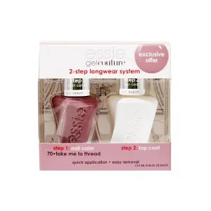 essie Gel Couture Nail Polish Kit, Mauve Nail Polish   Top Coat, Take Me To Thread, 0.46 oz each