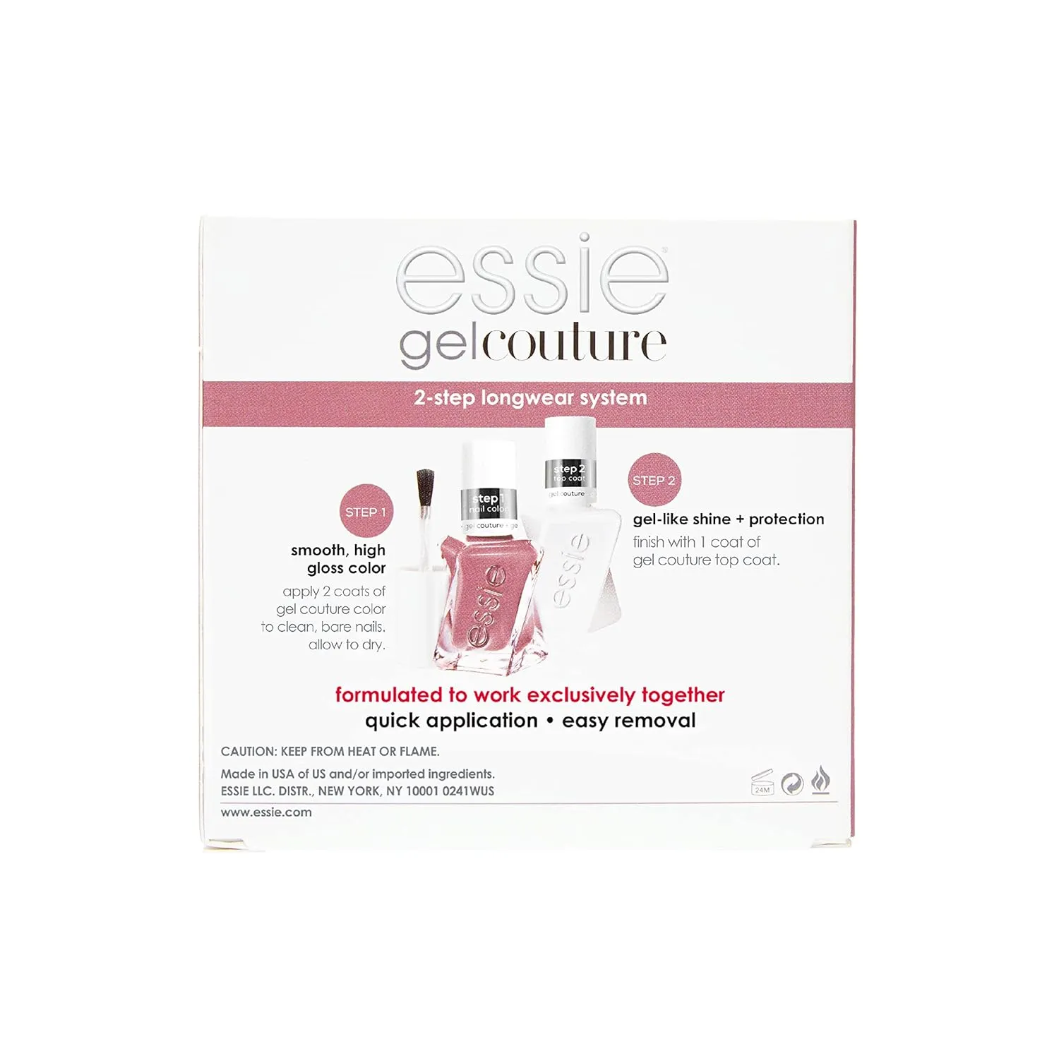 essie Gel Couture Nail Polish Kit, Mauve Nail Polish   Top Coat, Take Me To Thread, 0.46 oz each