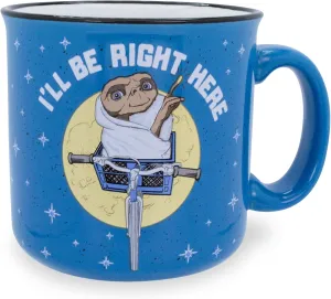 E.T. The Extra-Terrestrial Ceramic Camper Mug | BPA-Free Travel Coffee Cup For Espresso, Caffeine, Cocoa, | Home & Kitchen Essential | Cute SciFi Gifts and Collectibles | Holds 20 Ounces