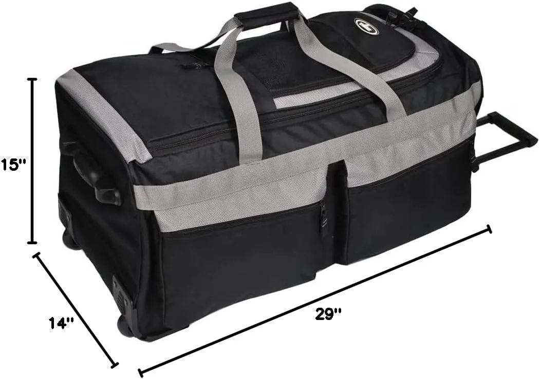 Everest Luggage Rolling Duffel Bag - Large, Black, One Size