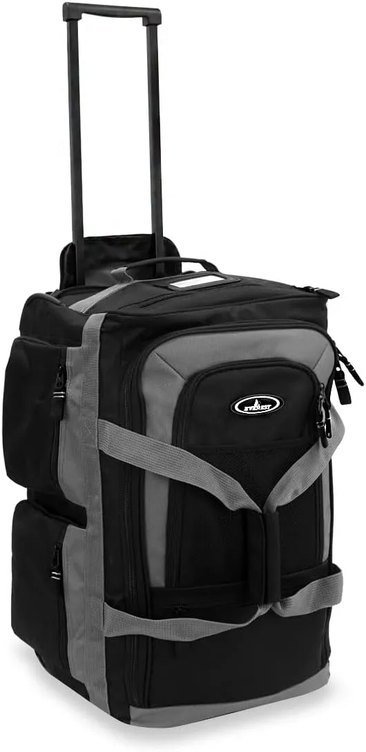 Everest Luggage Rolling Duffel Bag - Large, Black, One Size