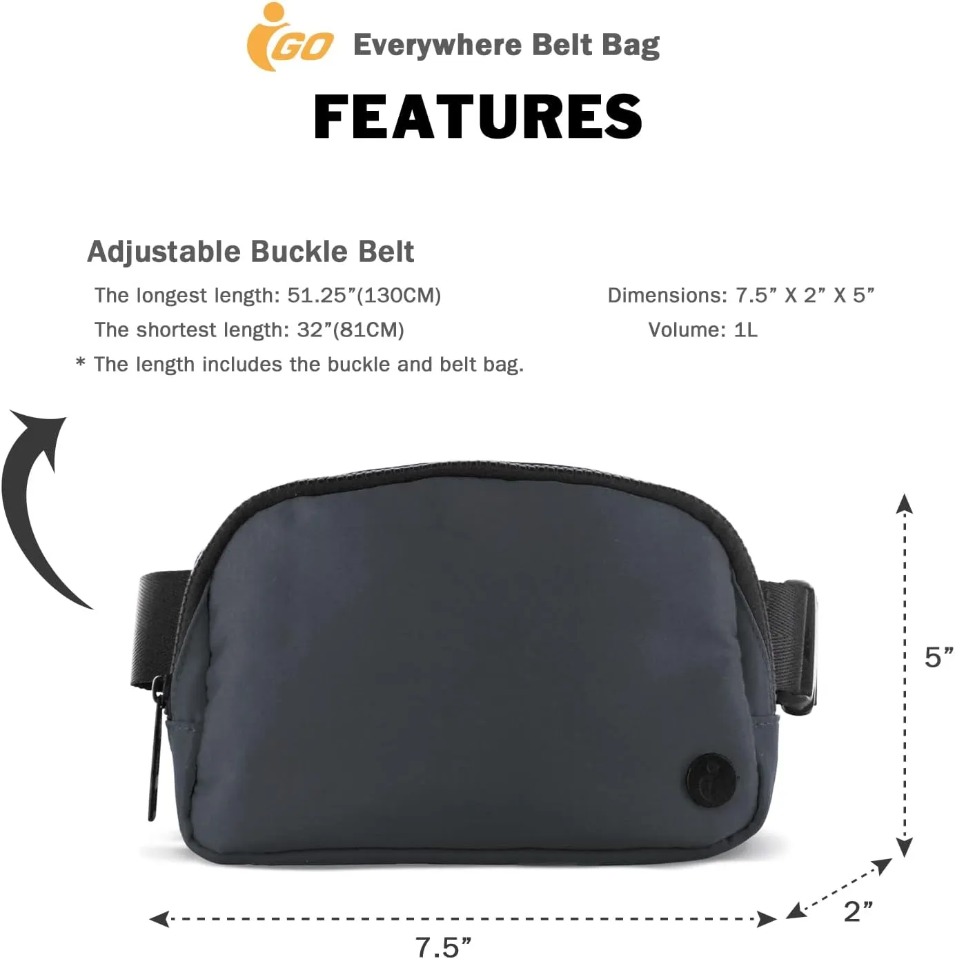 Fanny Pack for Men & Women, Crossbody Waist Belt Bag for Sports, Travel, Walking, Running, Hiking (Grey, One Size)