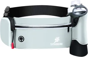 Fanny Pack for Men & Women, Running Waist Pack with Water Bottle Holder, 3-Pocket, Silver Grey