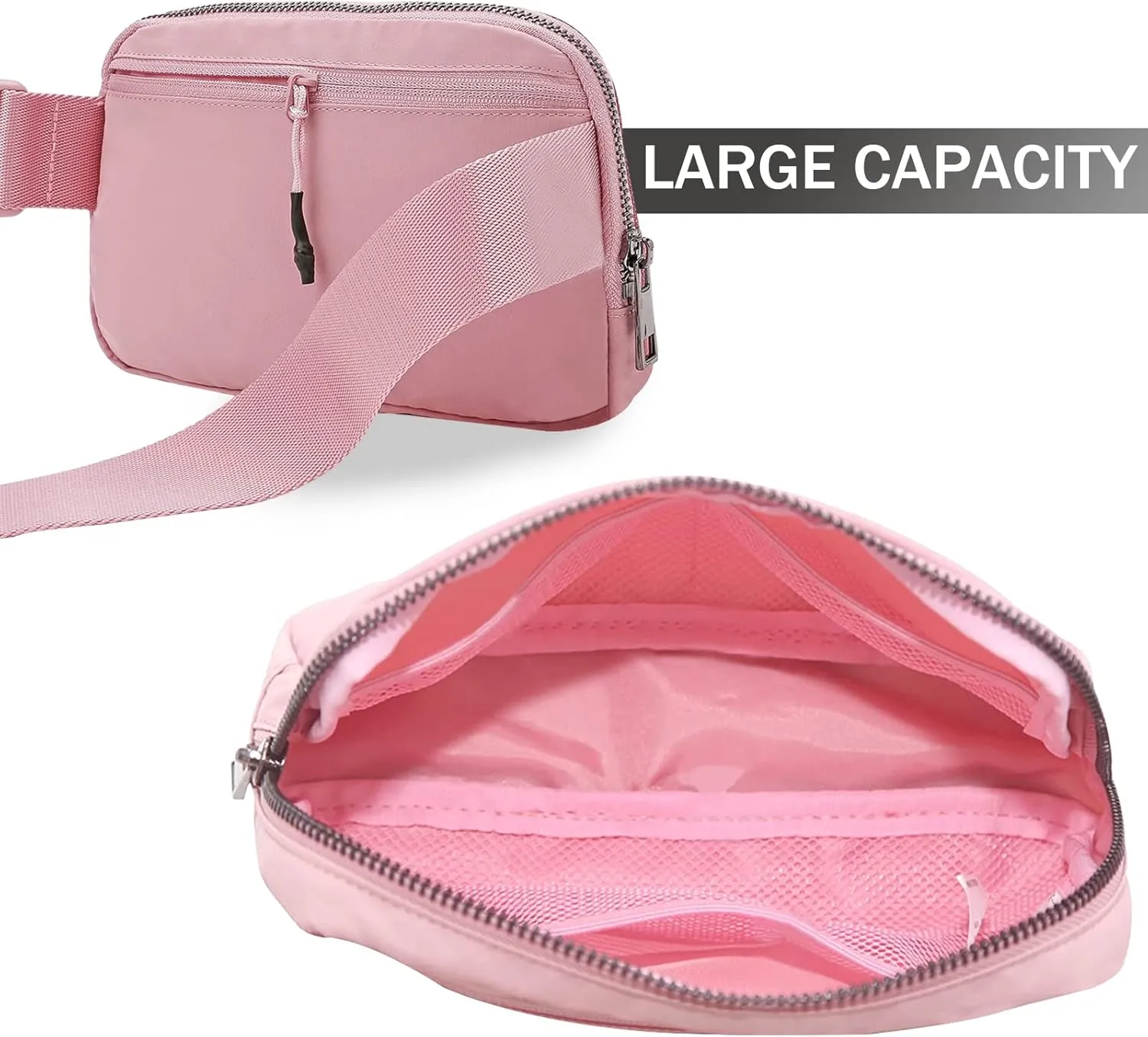 Fanny Pack for Women Teen Girls, Small Belt Bag 1L with Adjustable Strap 32" to 51", Crossbody Bag Water-resistant for Travel Gym Sport Running, Fashion Waist Bag for Mothers Day Gifts