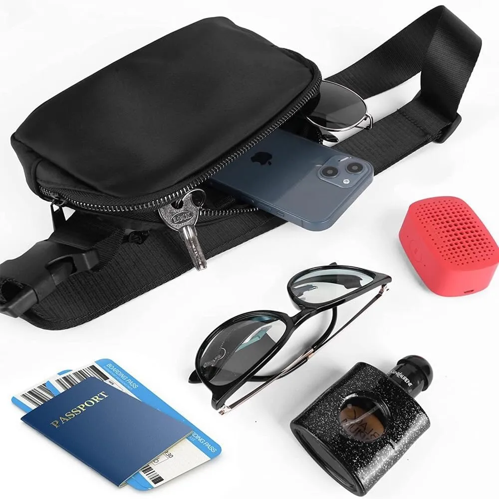 Fanny Pack for Women Teen Girls, Small Belt Bag 1L with Adjustable Strap 32" to 51", Crossbody Bag Water-resistant for Travel Gym Sport Running, Fashion Waist Bag for Mothers Day Gifts