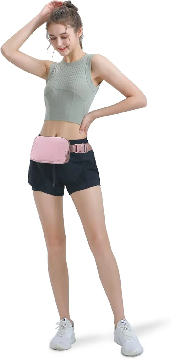 Fanny Pack for Women Teen Girls, Small Belt Bag 1L with Adjustable Strap 32" to 51", Crossbody Bag Water-resistant for Travel Gym Sport Running, Fashion Waist Bag for Mothers Day Gifts