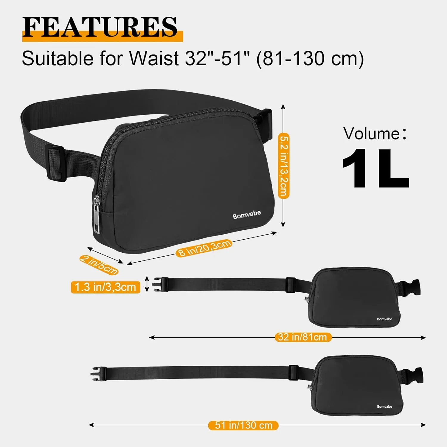 Fanny Pack for Women Teen Girls, Small Belt Bag 1L with Adjustable Strap 32" to 51", Crossbody Bag Water-resistant for Travel Gym Sport Running, Fashion Waist Bag for Mothers Day Gifts
