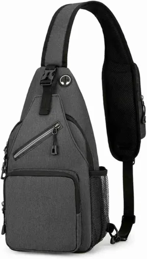 Fanny Pack Large Capacity Crossbody Bag with Breathable Shoulder Strap Night Reflective Strip for Outdoor Travel (Darkgray)