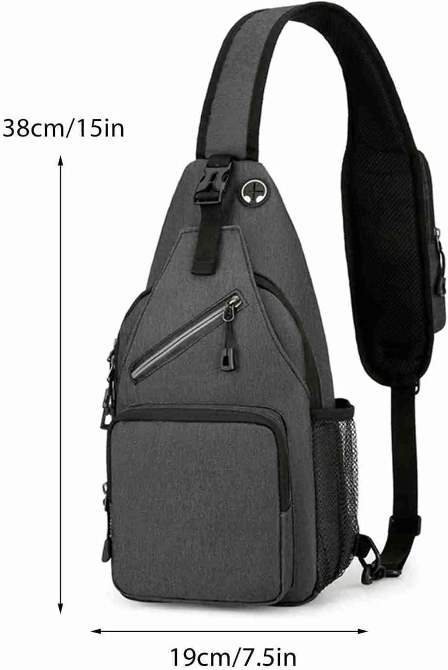 Fanny Pack Large Capacity Crossbody Bag with Breathable Shoulder Strap Night Reflective Strip for Outdoor Travel (Darkgray)