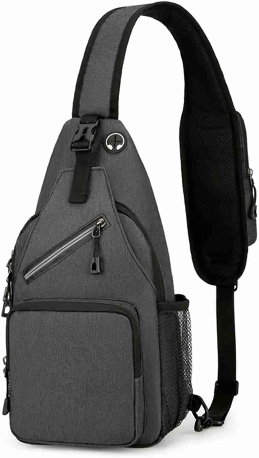 Fanny Pack Large Capacity Crossbody Bag with Breathable Shoulder Strap Night Reflective Strip for Outdoor Travel (Darkgray)