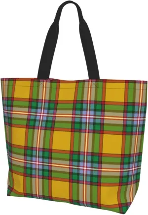 Farquharson Weathered Tartan Tote Bag For Women Weekender Travel Bag Reusable Grocery Bags Large Totes Handbags