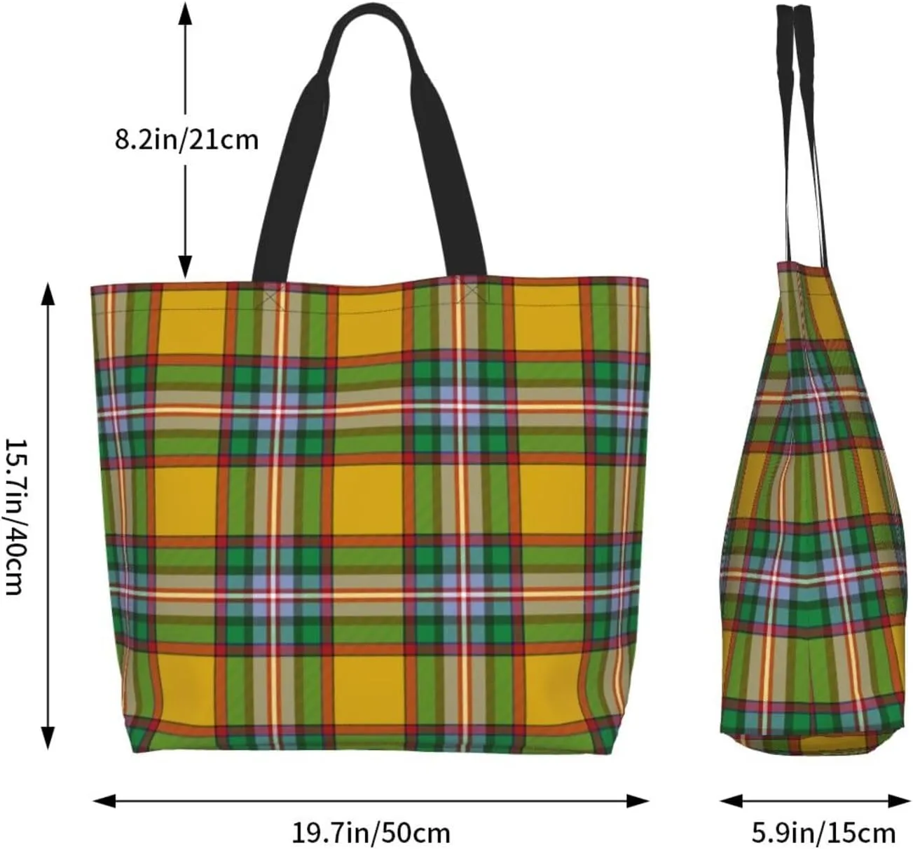Farquharson Weathered Tartan Tote Bag For Women Weekender Travel Bag Reusable Grocery Bags Large Totes Handbags