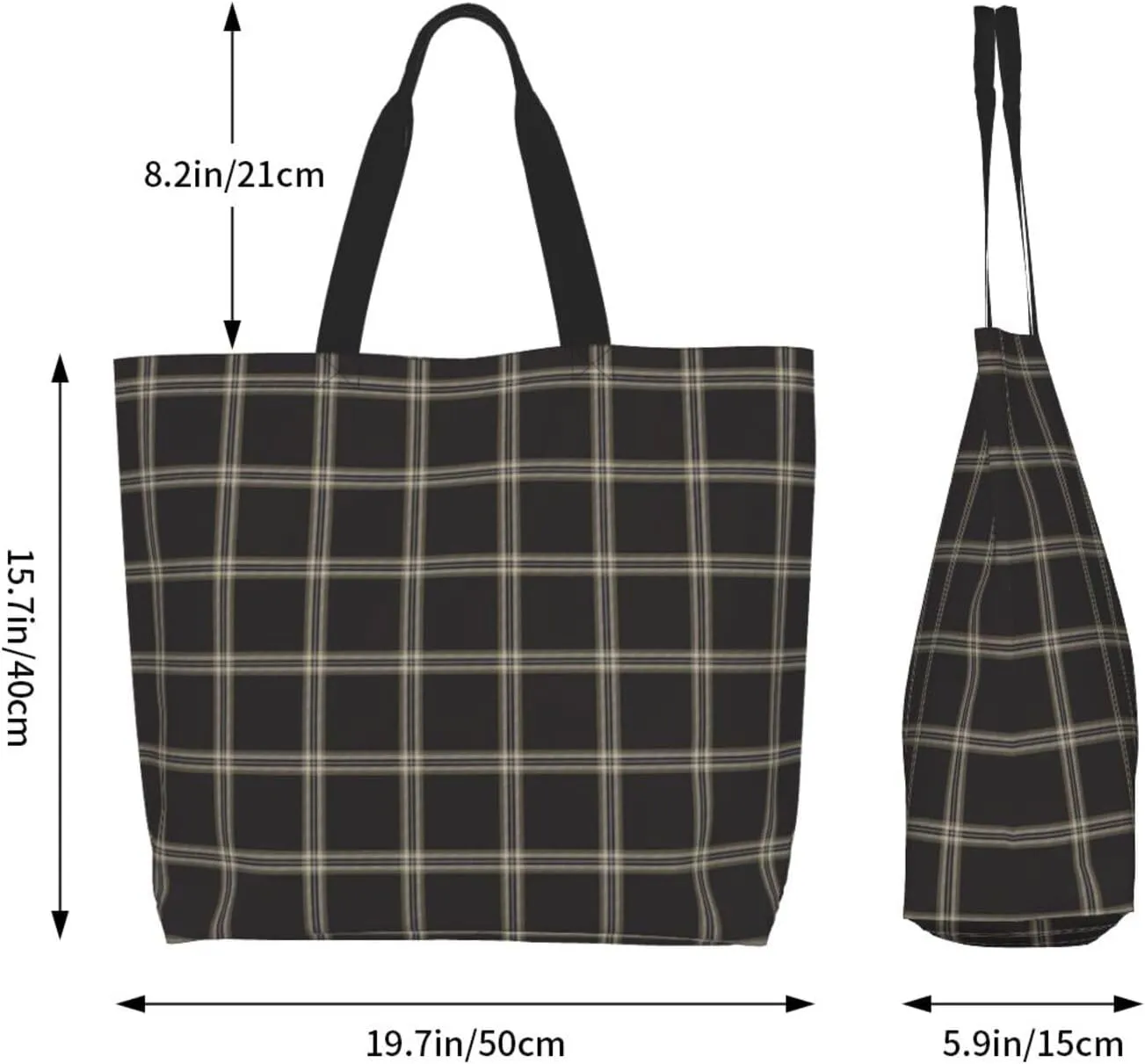 Farquharson Weathered Tartan Tote Bag For Women Weekender Travel Bag Reusable Grocery Bags Large Totes Handbags