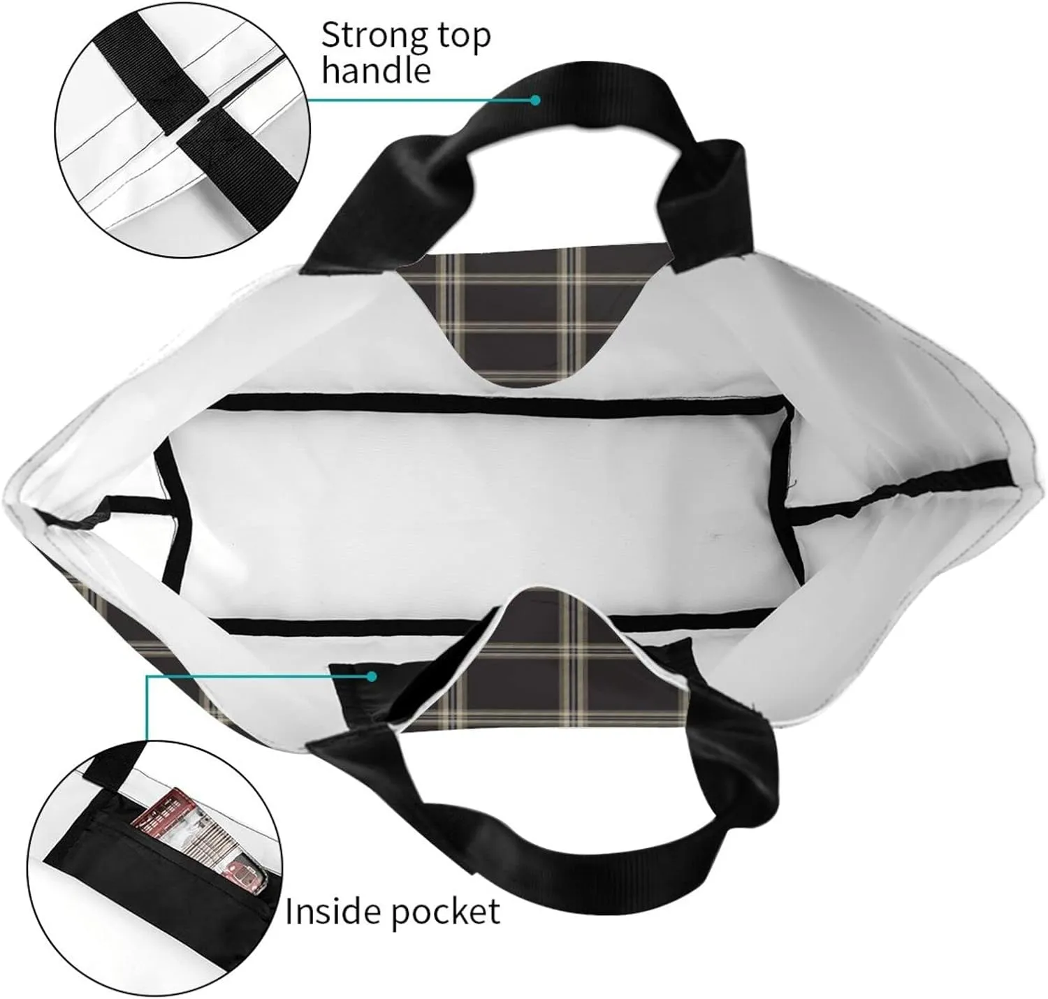Farquharson Weathered Tartan Tote Bag For Women Weekender Travel Bag Reusable Grocery Bags Large Totes Handbags