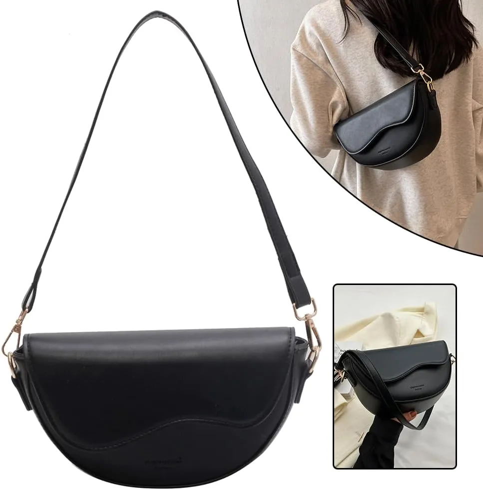 Fashion Crossbody Sling Bag Leather Shoulder Bag Women Saddle Armpit Bag Versatile Vintage Handbags Fall Winter Pu