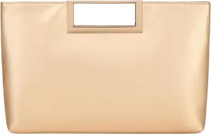 Fashion Top-Handle Bag for Women Trendy Crossbody Clutch Purse PU Leather Classic Handbag with Metal Chain