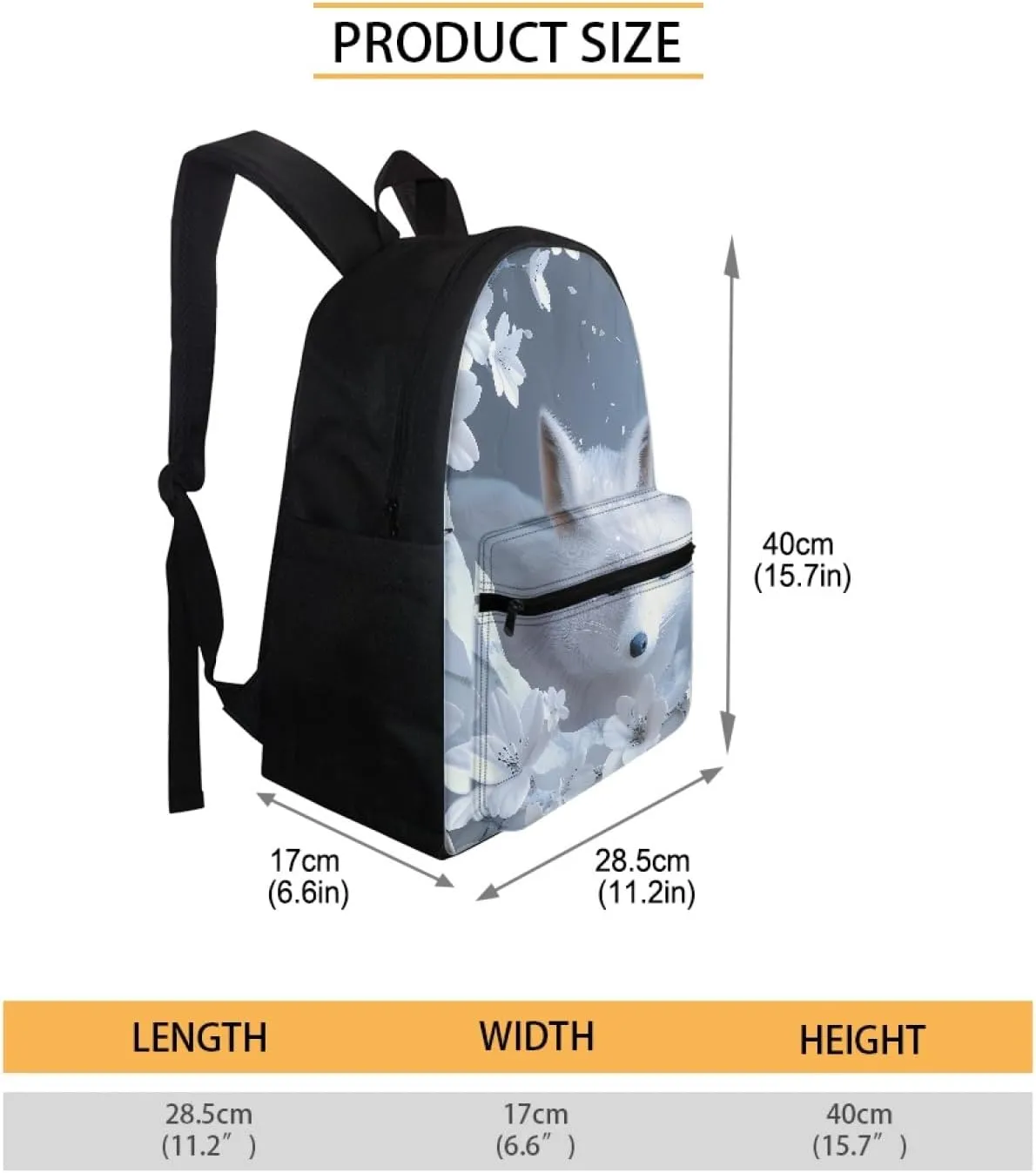 Fire Anger Fox Print Backpack School Bag for Boy Girl Men Women Large Capacity Book Bag Travel Daypack Rucksack,Fox 04