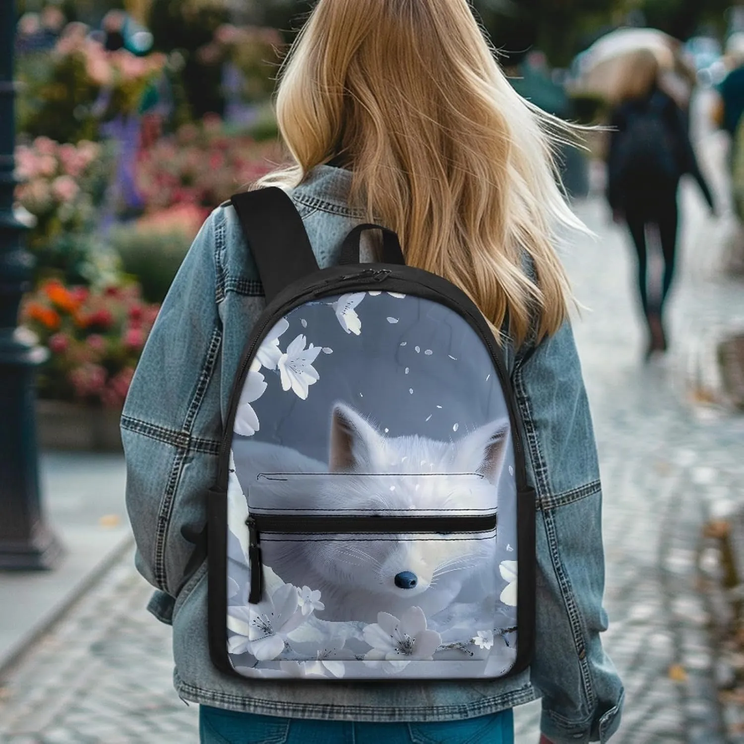 Fire Anger Fox Print Backpack School Bag for Boy Girl Men Women Large Capacity Book Bag Travel Daypack Rucksack,Fox 04