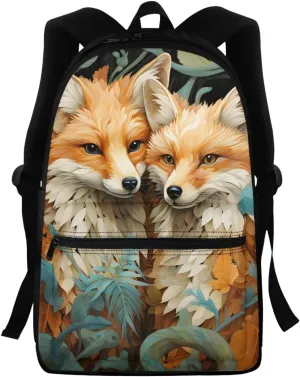 Fire Anger Fox Print Backpack School Bag for Boy Girl Men Women Large Capacity Book Bag Travel Daypack Rucksack,Fox 36
