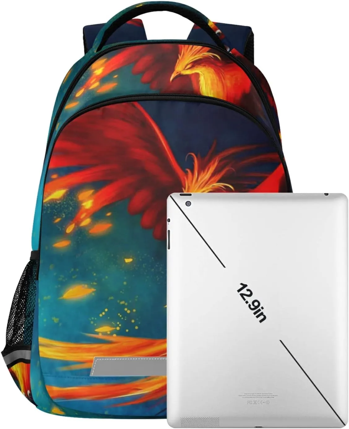 Fire Phoenix Backpack bookbag for Boys Girls, Elementary Schoolbag Travel Bag Casual Daypack Rucksack for Students