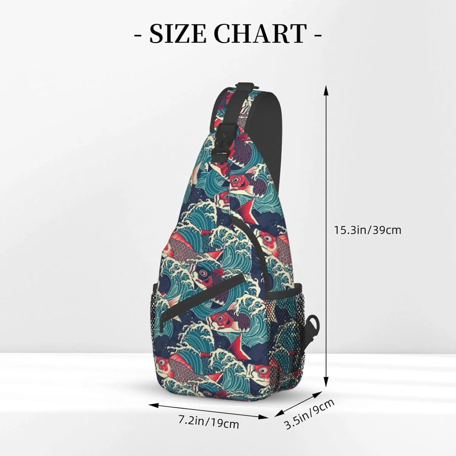 Fish Sling Backpack Chest Bag Crossbody Shoulder Bag Gym Cycling Travel Hiking Daypack For Men Women