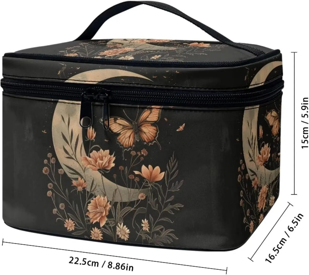 Flashideas Butterfly Moon Makeup Bag Makeup Organizer Bag for Travel for Cosmetics Vertical Storage Multifunctional Makeup Toiletry Bag for Skincare Makeup Organizer Bag