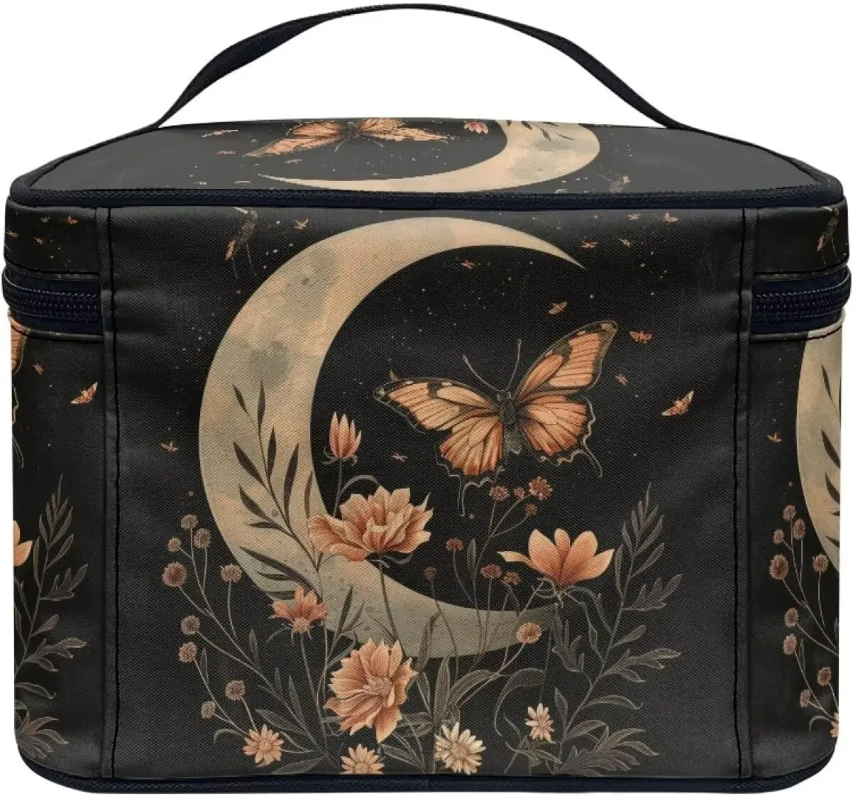 Flashideas Butterfly Moon Makeup Bag Makeup Organizer Bag for Travel for Cosmetics Vertical Storage Multifunctional Makeup Toiletry Bag for Skincare Makeup Organizer Bag