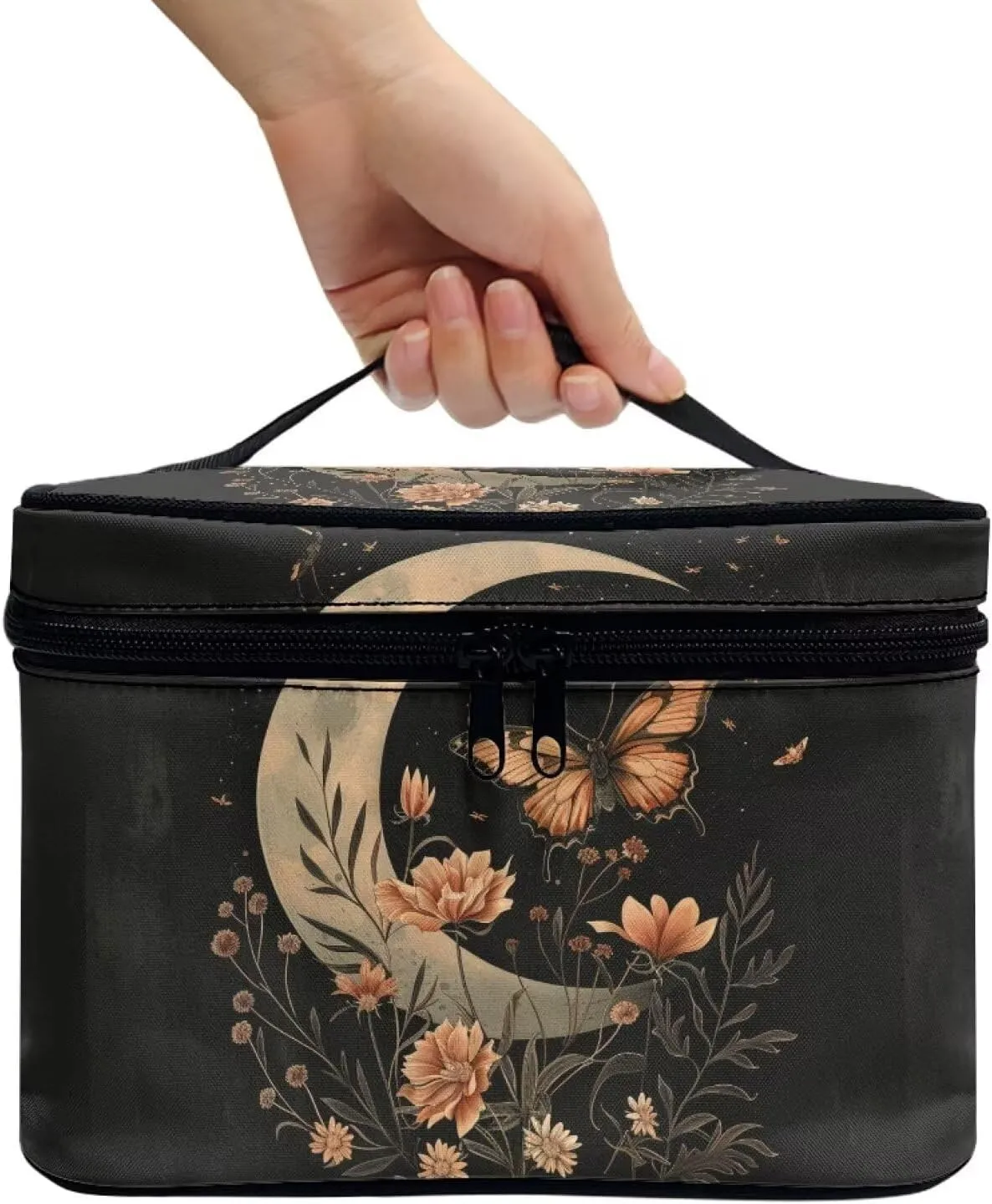 Flashideas Butterfly Moon Makeup Bag Makeup Organizer Bag for Travel for Cosmetics Vertical Storage Multifunctional Makeup Toiletry Bag for Skincare Makeup Organizer Bag