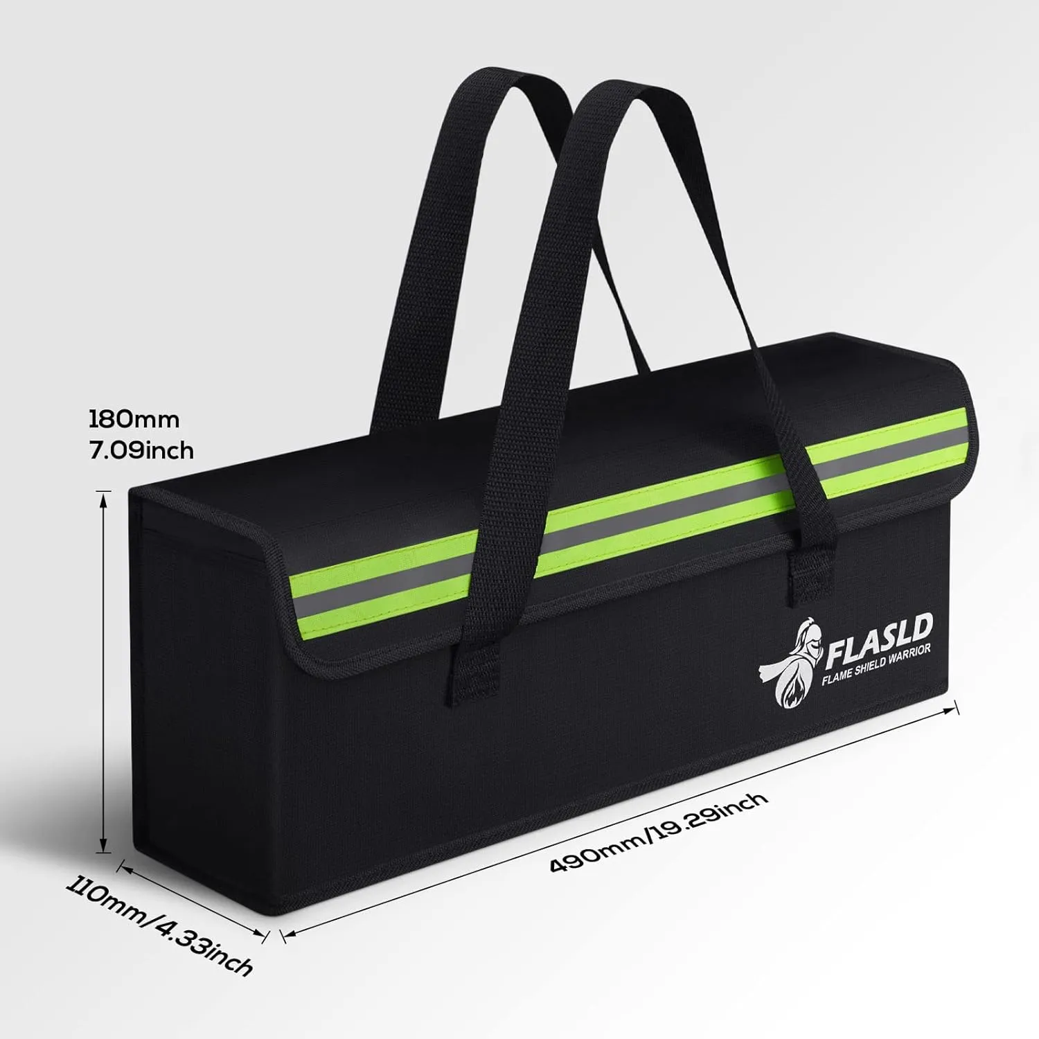FLASLD 2-Pack Lipo Fireproof Bag Ebike Accessories Battery Charging Case Charge Explosionproof Bag Large Capacity Lipo Battery Storage Guard Safe Box (19.3 x 4.3 x 7in), Black