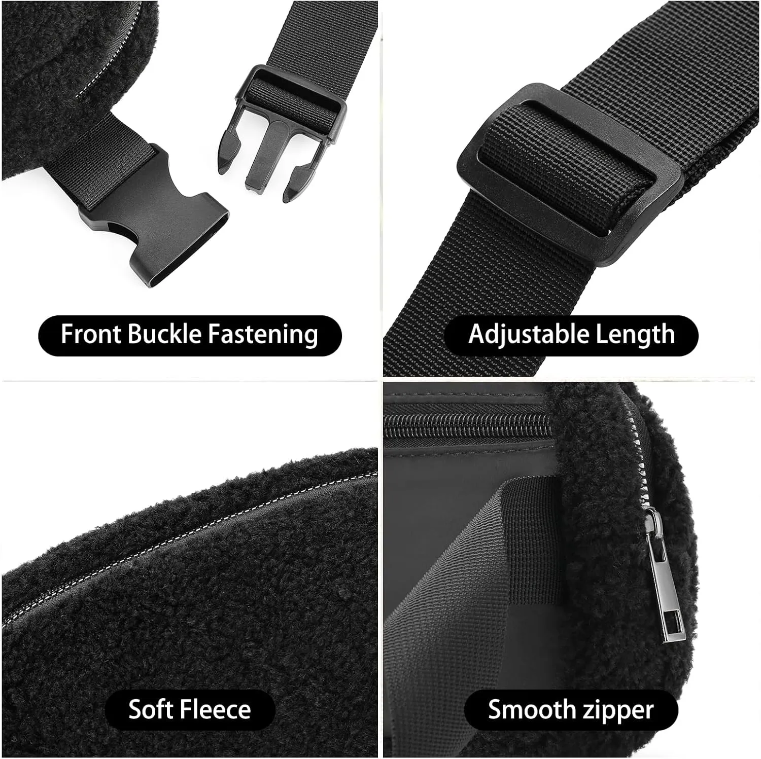 Fleece Fanny Pack for Women Men Everywhere Belt Bag with Adjustable Strap Fashion Waist Packs by Amxnx