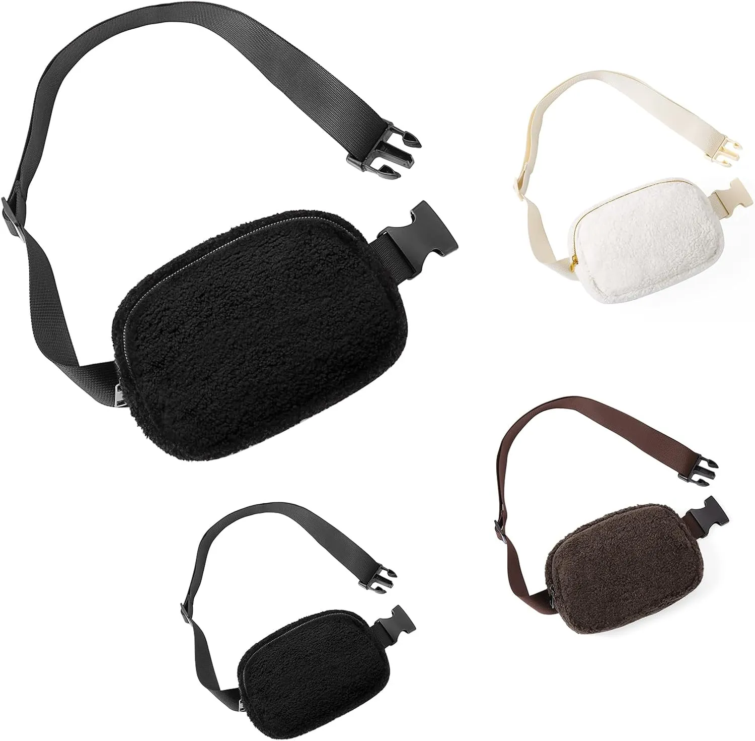 Fleece Fanny Pack for Women Men Everywhere Belt Bag with Adjustable Strap Fashion Waist Packs by Amxnx
