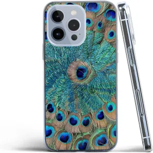 for iPhone 14 Pro Max Case Clear with Beautiful Elegant Peacock Feather Aesthetic Design for Girls Women, Shockproof, Slip Resistant Slim Fit Protective Phone Case