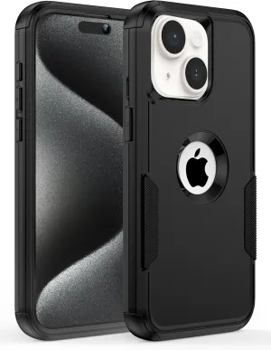 for iPhone 15 Case [Shockproof] [Dropproof] [Rugged & Durable] [2X Screen Protectors   Camera Lens Protector] Heavy Duty Protection Phone Case Cover for iPhone 15 6.1", Dark
