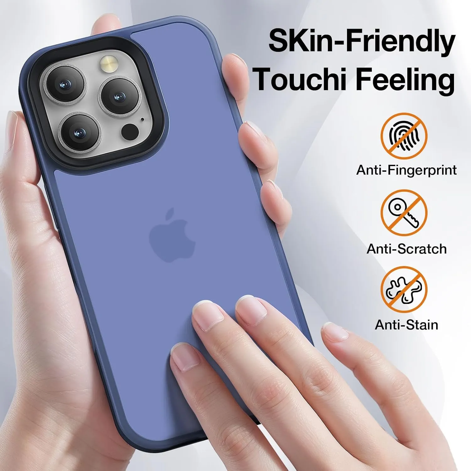 for iPhone 16 Pro Max Phone Case, Shockproof for iPhone 16 Pro Max Case, Military Grade Drop Protection, Protective Hard Back Slim Translucent Cover,Frosted Blue